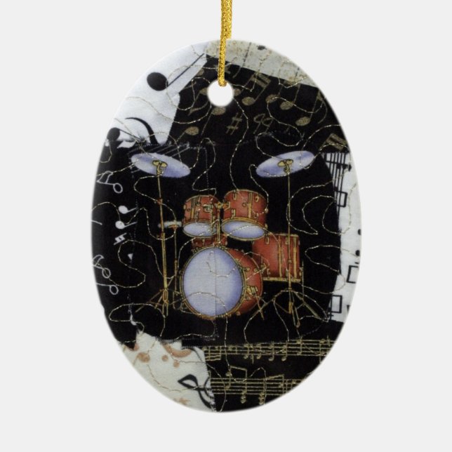 Trumma den fastställda prydnaden julgransprydnad keramik (Framsidan)