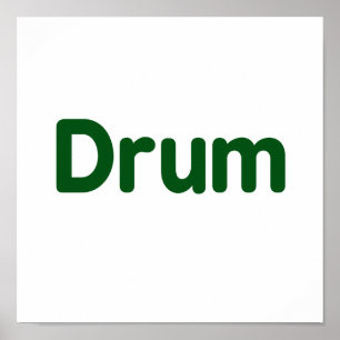 trumma den gröna musikdesignen för text poster