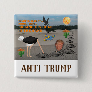 Trumma/Gräva huvudet i sanden. Knapp