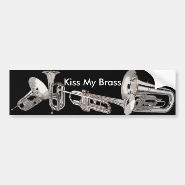 Trumma kår - marschmusikband - kysser min mässing bildekal (Framsidan)