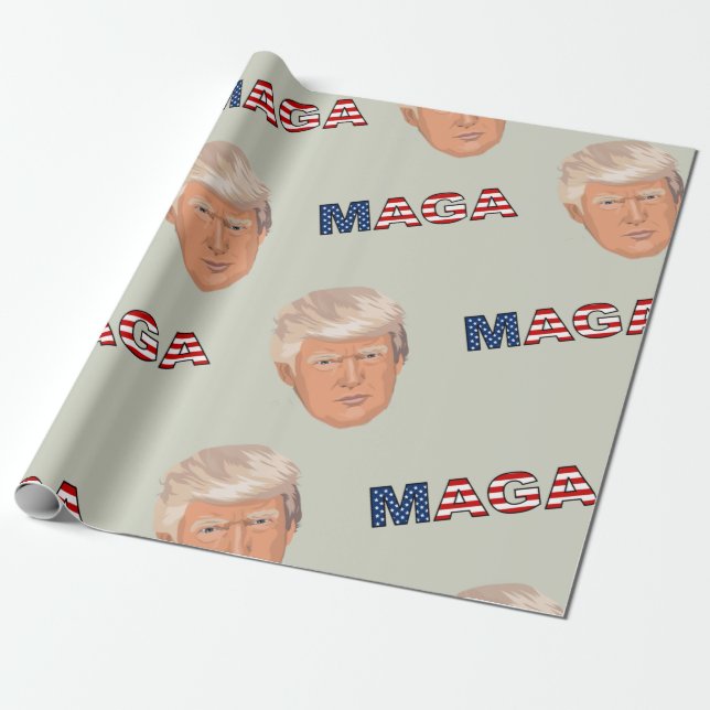 Trumma MAGA Mönster Presentpapper (Utrullad)