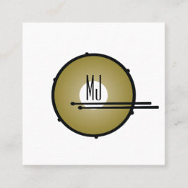 Trumma Monogram | Trumslagare Visitenkort Fyrkantigt Visitkort