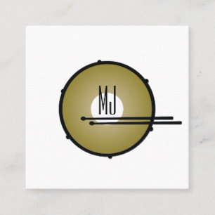 Trumma Monogram Trumslagare Visitenkort Fyrkantigt Visitkort