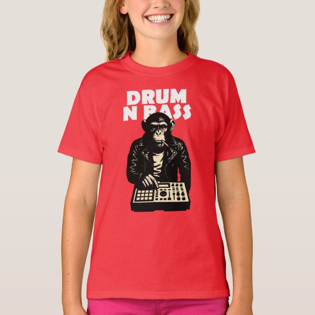 Trumma och Bas Apa T Shirt (Framsida)