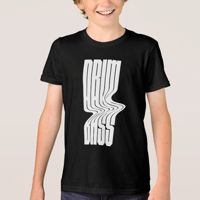 trumma och bas fet logodesign t shirt (Framsida)