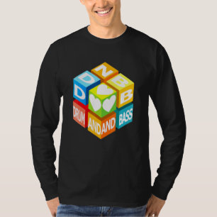 Trumma och bass Music Kärlek Cube Dance och Party T Shirt