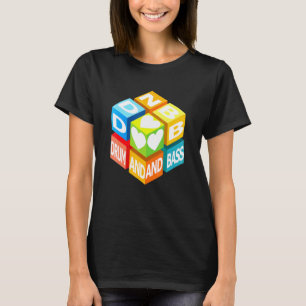 Trumma och bass Music Kärlek Cube Dance och Party T Shirt