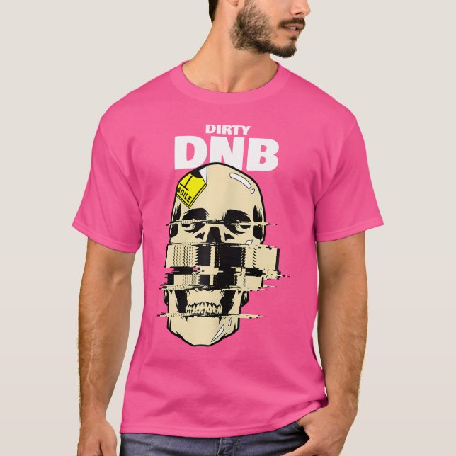 Trumma och buss, smutsig nb, skulltrumma t shirt (Framsida)