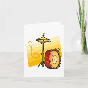 Trumma och Cymbal Music Percussion Art Kort