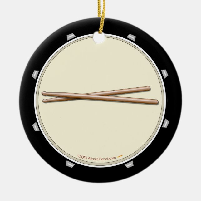 Trumma och den beställnings- prydnaden för julgransprydnad keramik (Framsidan)