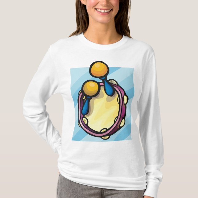 Trumma Och Maracas T Shirt (Framsida)