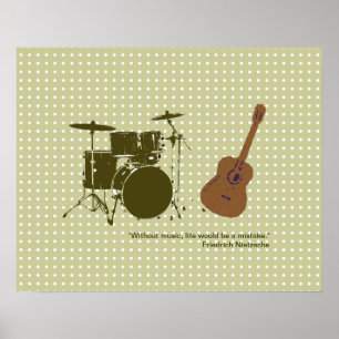 trumma och ’violão’ för väggar poster