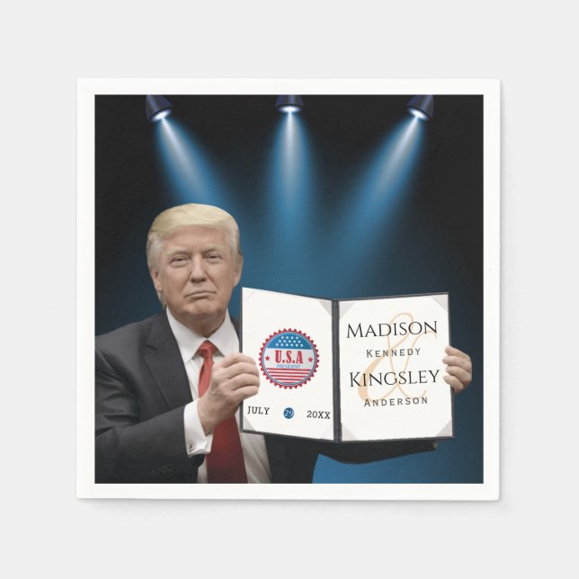 Trumma Underbarare Fantastisk Bröllop Pappersservett (Framsidan)