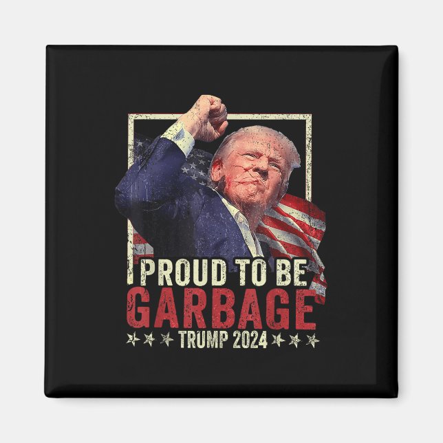 Trumman 2024 som stolt ska vara Sopor-trumpens pre Magnet (Framsidan)