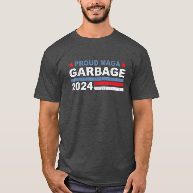 Trumman 2024 Valet som ska bli Sopor-rösttrumpan T Shirt (Framsida)