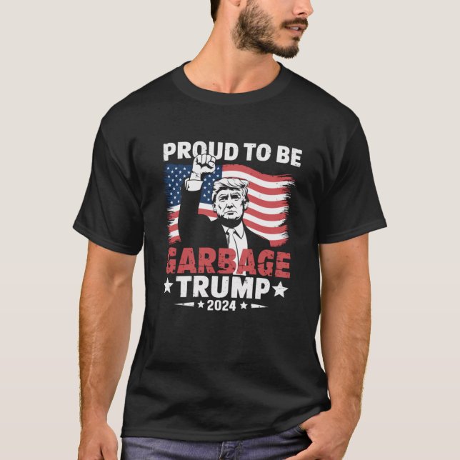Trumman 2024 Valet som ska bli Sopor-rösttrumpan T Shirt (Framsida)