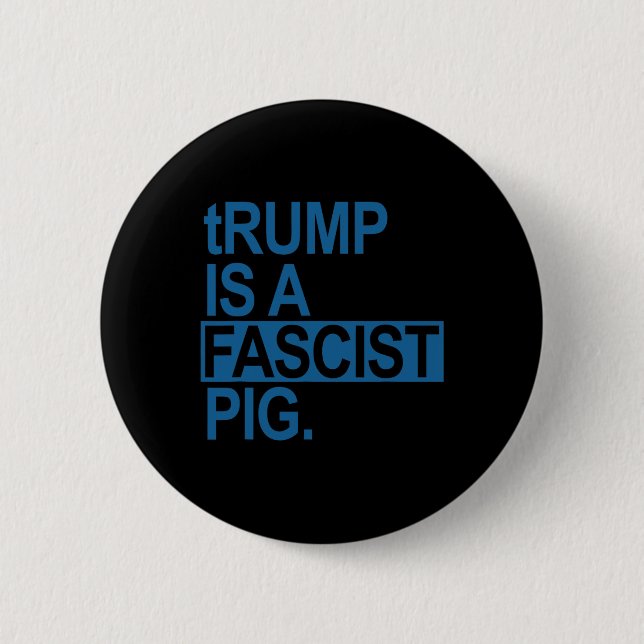 Trumman i Kung är en fascistisk Gris (stålblå) Knapp (Framsida)