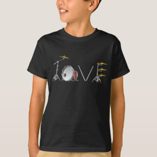 trumman sätter kärlek-slagtrummor för musikband oc t shirt