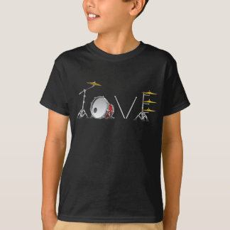 trumman sätter kärlek-slagtrummor för musikband oc t shirt