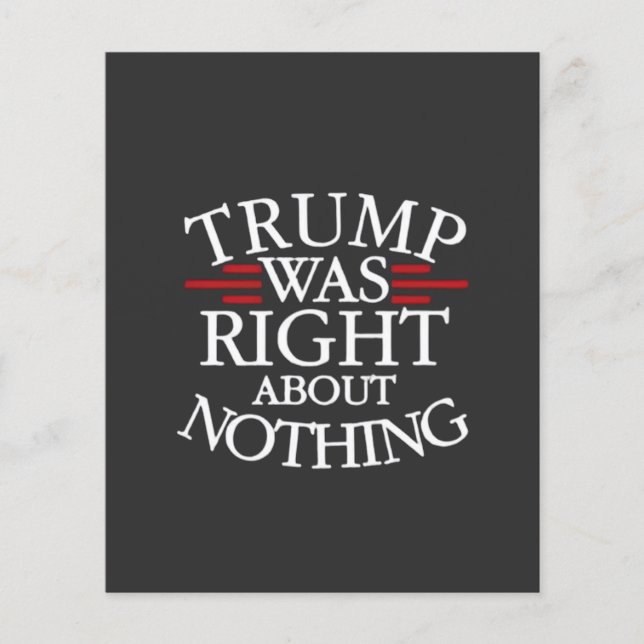 Trumman var Höger om ingenting antitrumpdemokrati Flygblad (Framsidan)