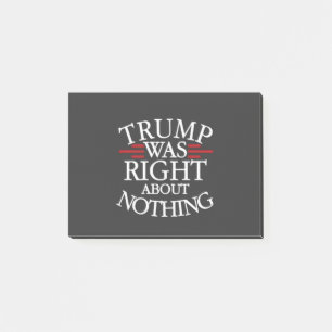 Trumman var Höger om ingenting antitrumpdemokrati Post-it Block