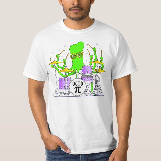 Trummande Bläckfisk-T-Skjorta Tee Shirt (Framsida)