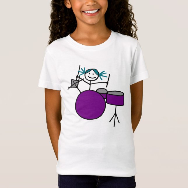 Trummande flickautslagsplats tee (Framsida)