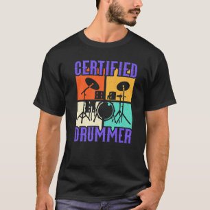 Trummande Heavy Metal Punk Rock & Roll Certifierad T Shirt