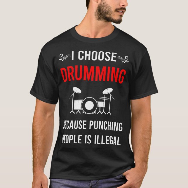 Trummande Trummande Trummis Trumma Trummor T Shirt (Framsida)