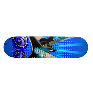 Trummar elektriska gitarrer för blått, & högtal skateboard bräda 19,5 cm