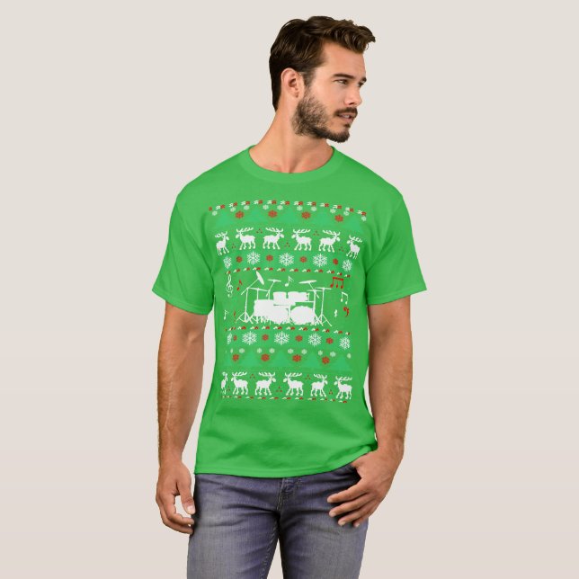 Trummar för jultröjan för handelsresanden den fula tee shirt (Hel framsida)