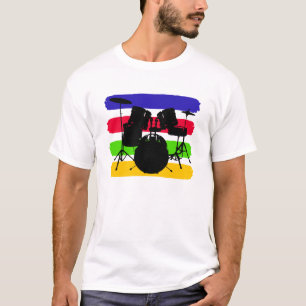 Trummar och görar randig skjortan t-shirt