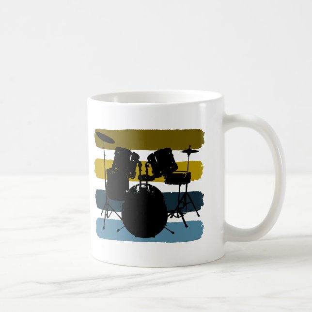 Trummar och randmuggen kaffemugg (Höger)