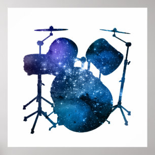 Trummar silhouetten poster