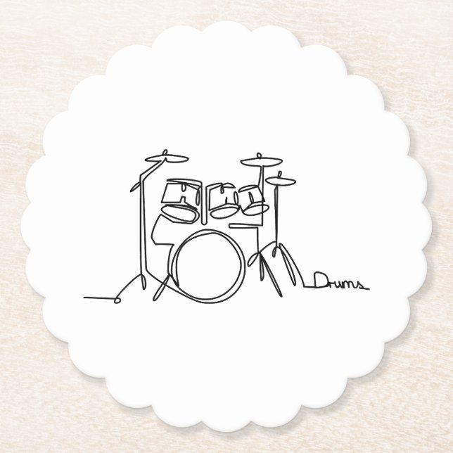 Trummis Musik Design Enkelrads Trummor  Underlägg Papper (Framsida)