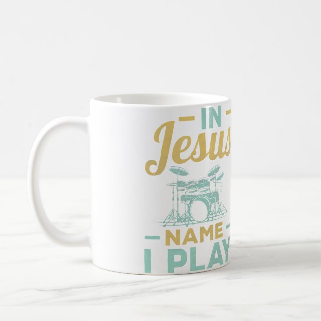 Trummis Och Jesus Kristna Kaffemugg (Vänster)