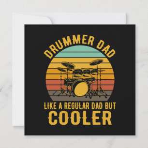 Trummis Pappa Liksom En Vanlig Pappa Men Coolare Inbjudningar