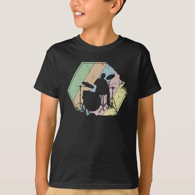 Trummis Retro T Shirt (Framsida)