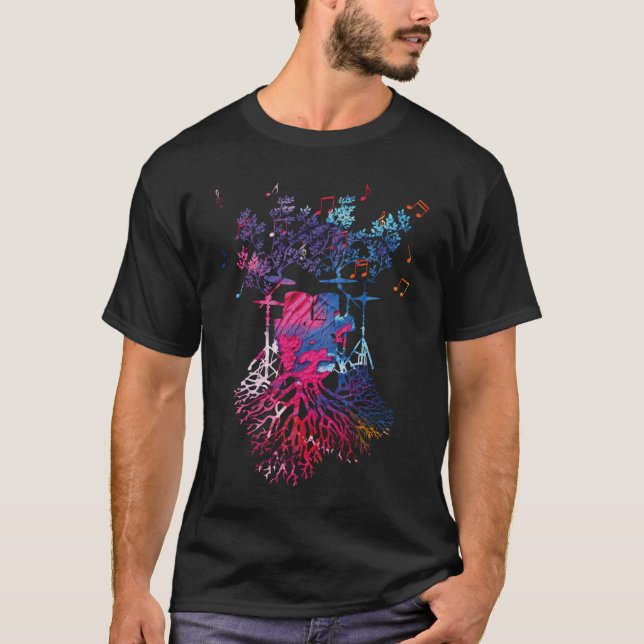 Trummis Trumset Färgglatt Trumset Trumma T Shirt (Framsida)