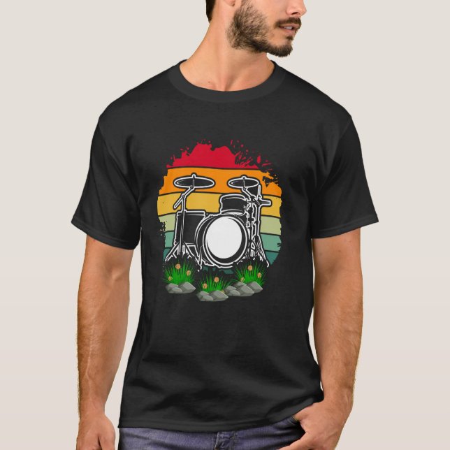 Trummis Trumset Vintage T Shirt (Framsida)