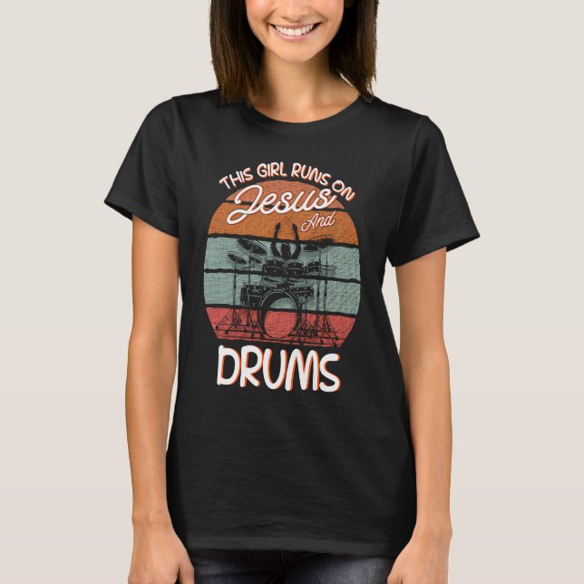 Trummis Trumslagar Trumset Instrument T Shirt (Framsida)