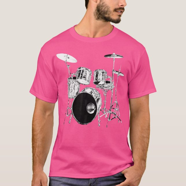 Trummis Vintage Trumset T Shirt (Framsida)