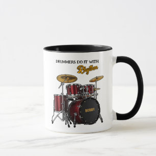 Trummisar gör det med rytm (anpassningsbar) mugg