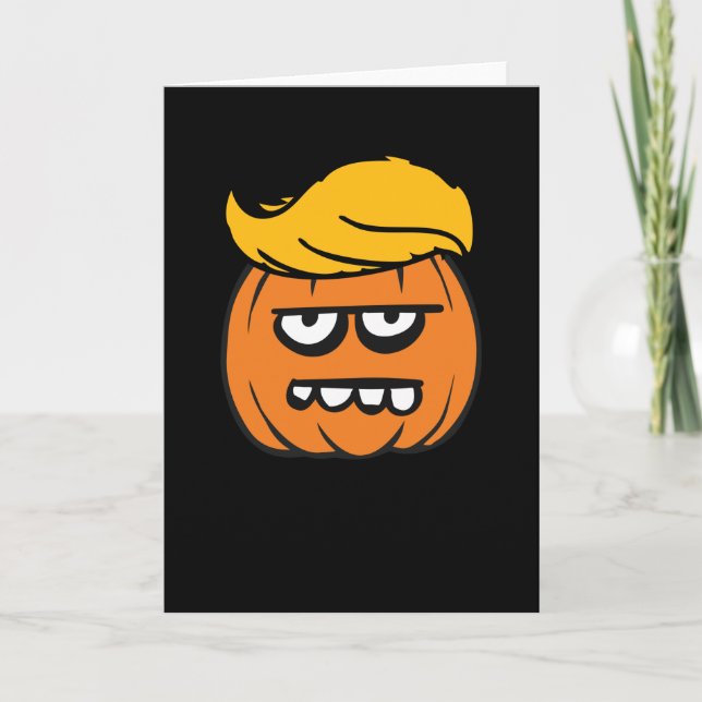 Trummor Hair Pumpkin Halloween Costume Cute Kort (Framsida)