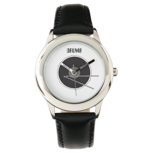 Trummor Trummis Slagverk Minimal Rockmusik Cool Armbandsur (Framsida)