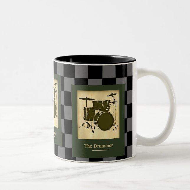 trummorna . checkers Två-Tonad mugg (Höger)