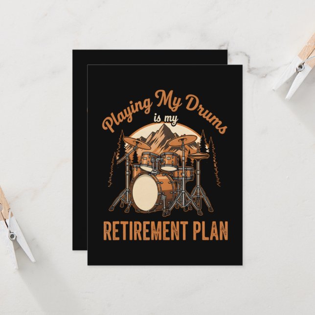 Trumning Är Min Pensionsplan Trummor Musik Inbjudningar (Fram/Back In Situ)