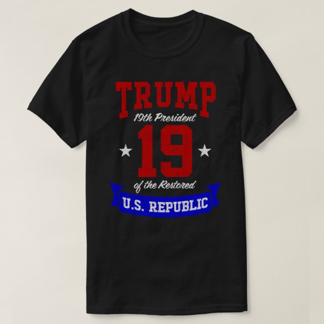Trump 19:e presidenten för den amerikanska republi t shirt (Design framsida)