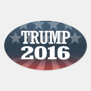 TRUMP 2016 OVALT KLISTERMÄRKE