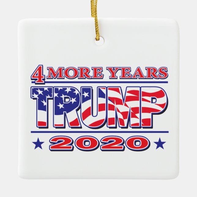 Trump 2020 4 Fler år Julgransprydnad Keramik (Framsida)